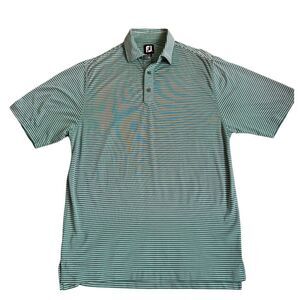 FootJoy Men's Green/White Stripe Golf Polo Medium Outdoors